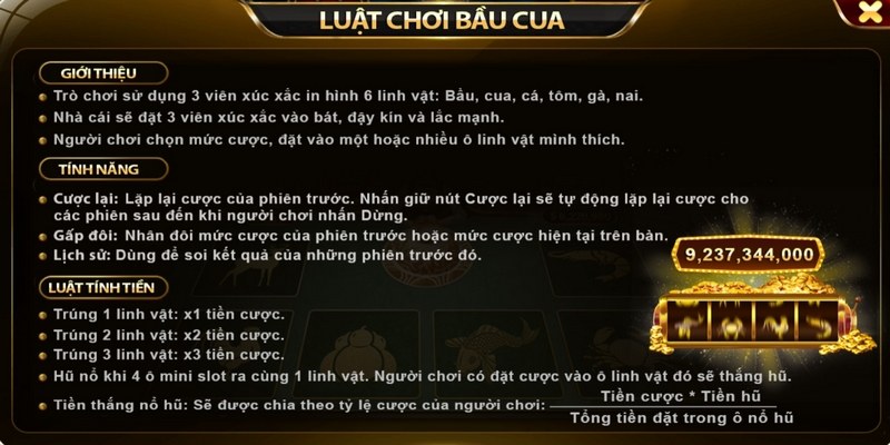 Quy tắc tính thưởng trong game bầu cua tại sân chơi Kuwin